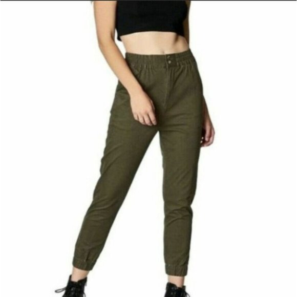 Carmar Pants - NEW LF Carmar Olive Ankle High Rise Jogger Pants